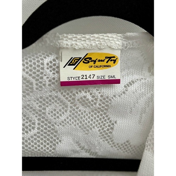 Vintage White Lace Front Tie Cardigan Women's Size Small - Picture 5 of 5